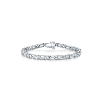 181917-1_Diamond_Tennis_Bracelet Round & Emerald-Cut Diamond Tennis Bracelet