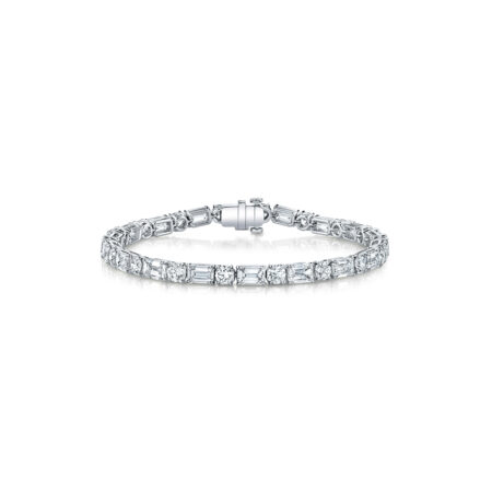 Round & Emerald-Cut Diamond Tennis Bracelet