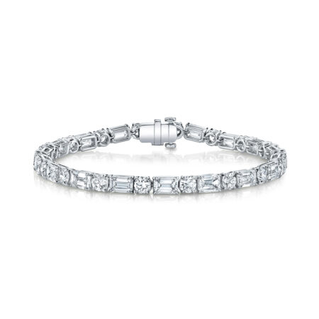 Round & Emerald-Cut Diamond Bracelet