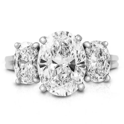 Three-Stone Oval Diamond Ring