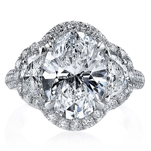 Oval Three-Stone Diamond Ring