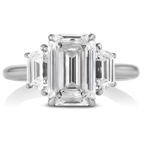 Three-Stone Emerald Diamond Ring