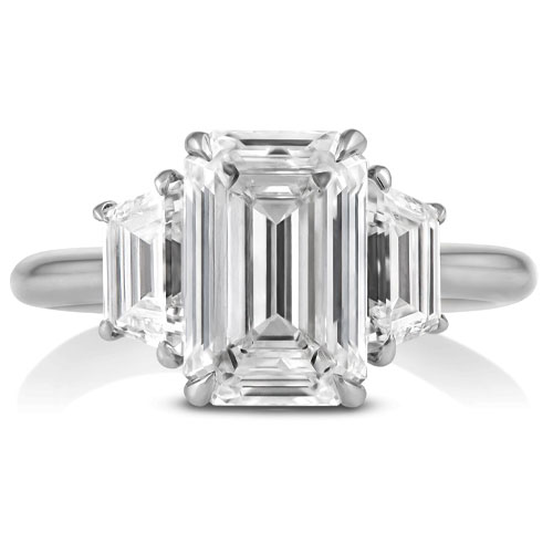 Three-Stone Emerald Diamond Ring