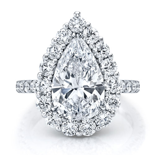 Pear-Shaped Diamond Halo Ring