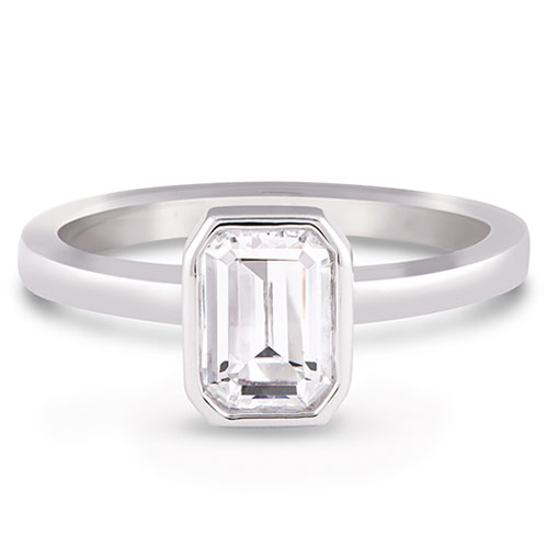 Bezel-Set Emerald Solitaire Ring