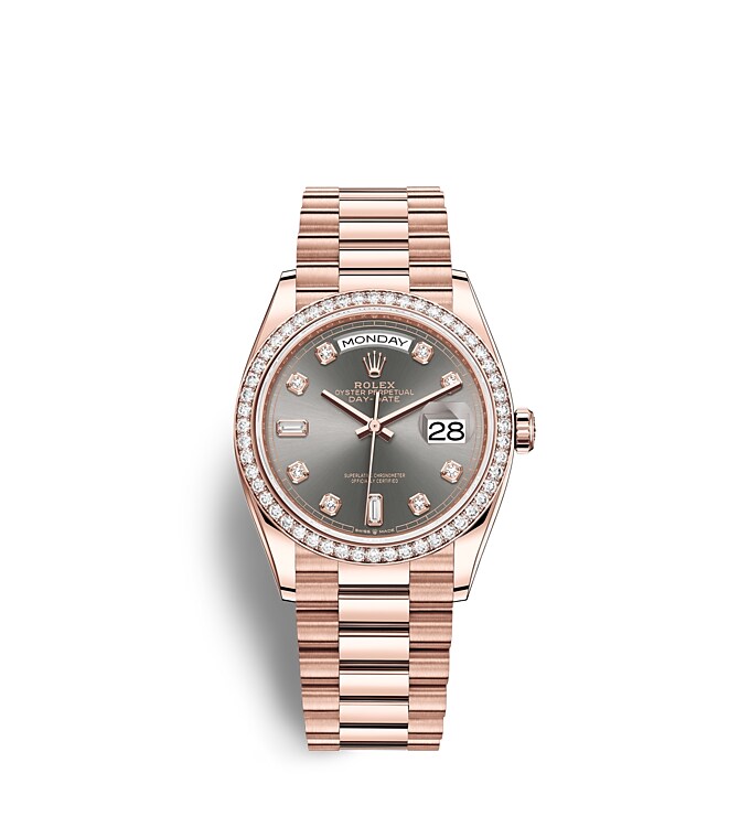 m128345rbr-0052_collection_upright_landscape.jpg Rolex Day-Date Everose Gold with diamond markers