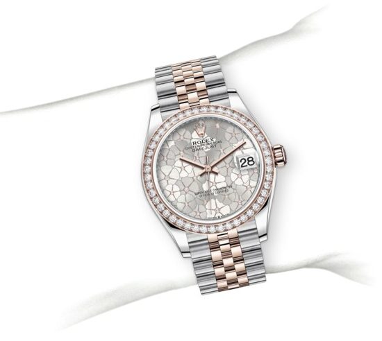 m278381rbr-0032_modelpage_on_wrist_portrait.jpg Rolex Datejust Silver, floral motif set with diamonds