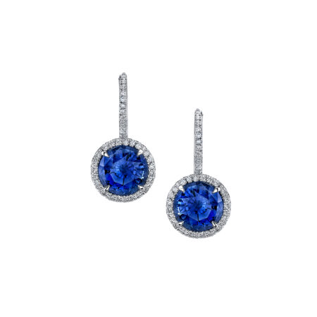 Sapphire Halo Earrings