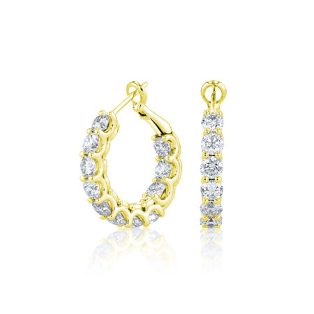 Gold Diamond Hoops