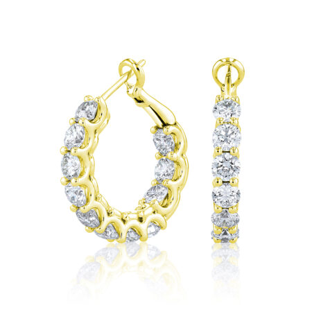Inside-Out Gold Diamond Hoops