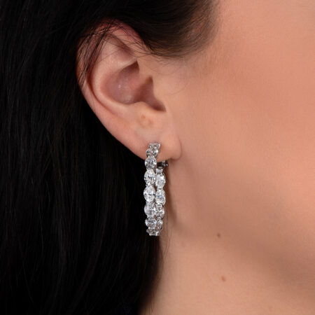 Pear-Shaped Diamond Hoop Earrings