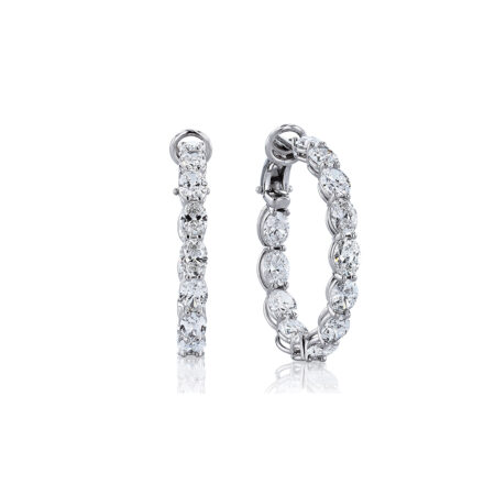 Pear-Shaped Diamond Hoops