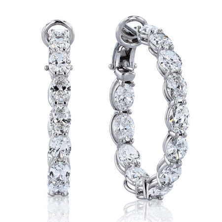 Pear-Shaped Inside-Out Diamond Hoops