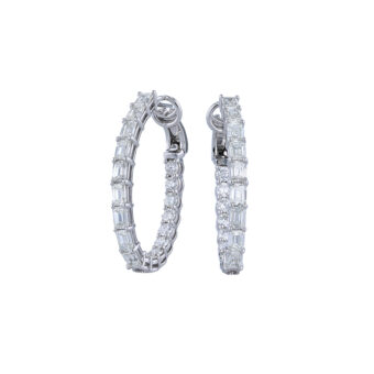 155315-1_Diamond-Hoop-Earrings Emerald-Cut Diamond Hoop Earrings