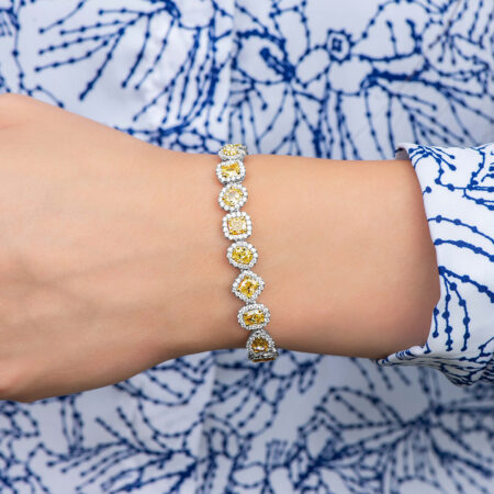 Fancy Yellow Diamond Tennis Bracelet
