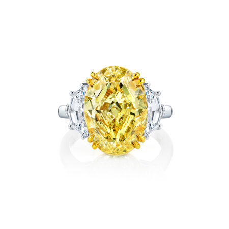 Three-Stone Fancy Yellow Diamond Ring