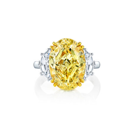Three-Stone Fancy Yellow Diamond Ring