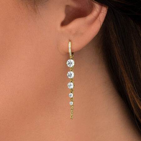 Yellow Gold Diamond Earrings