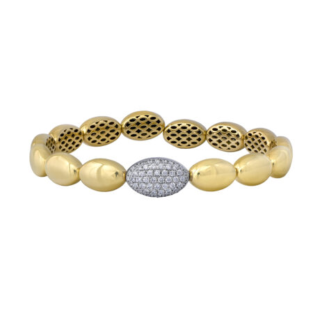 Diamond Yellow Gold Cuff