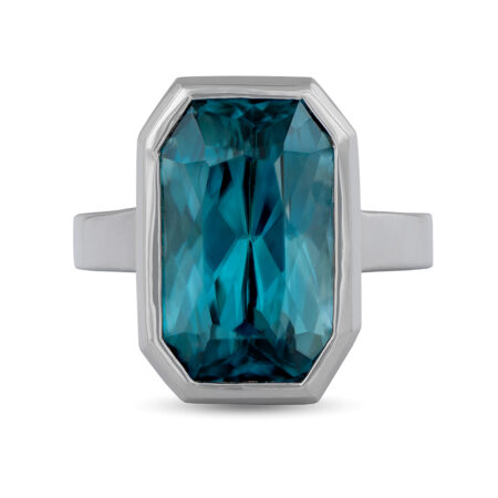 Bezel-Set Blue Zircon Ring