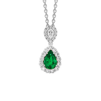 133126-1_Emerald_Necklace Emerald & Diamond Pendant