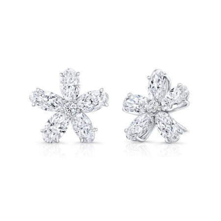 Diamond Flower Earrings