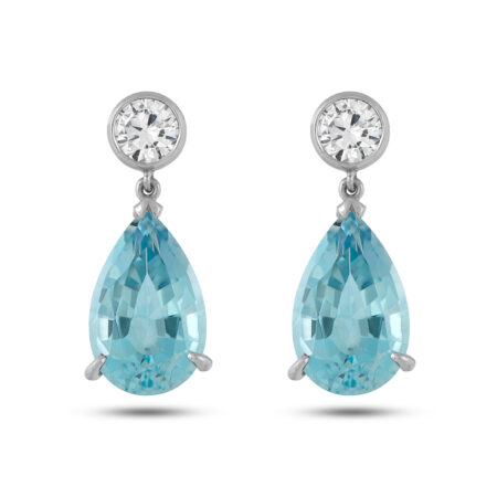 Pear-Shaped Aqua Earrings