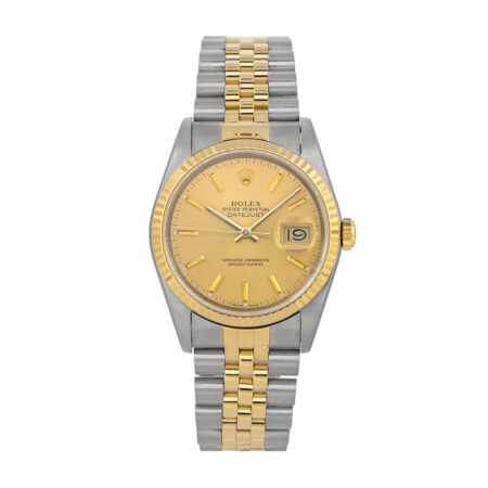 Steel and Yellow Gold Rolex Datejust 36 with champagne dial and jubilee bracelet
