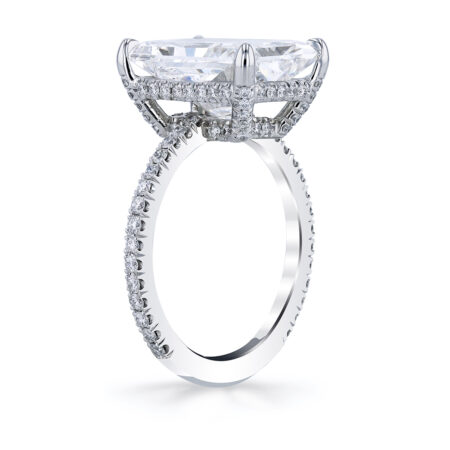 Radiant-Cut Hidden Halo Diamond Ring