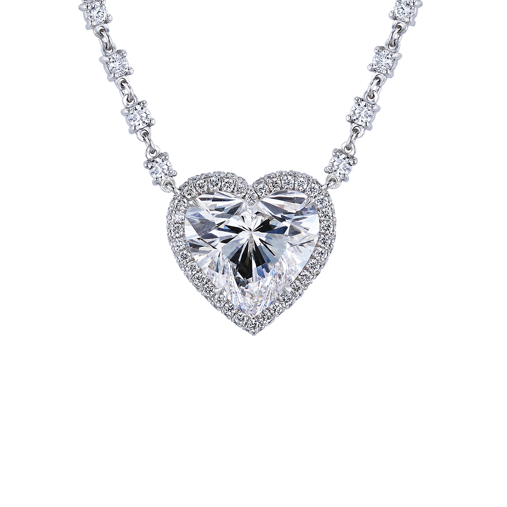 124174-1-Heart-Shaped-Diamond-Necklace Heart-Shaped Diamond Pendant