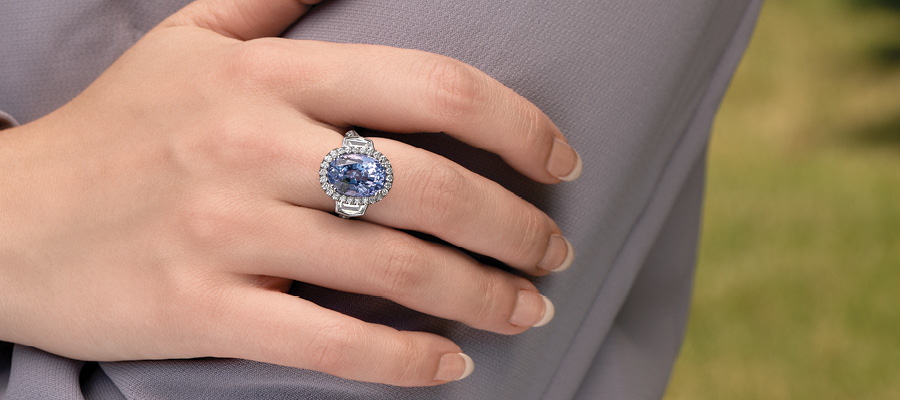 Lavender Spinel & Diamond Ring