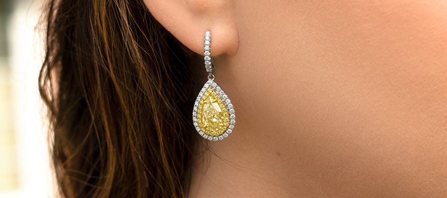 Fancy Yellow Diamond Earrings