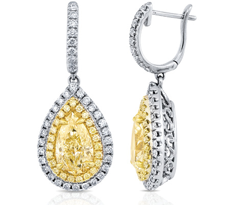 Fancy Yellow Diamond Earrings