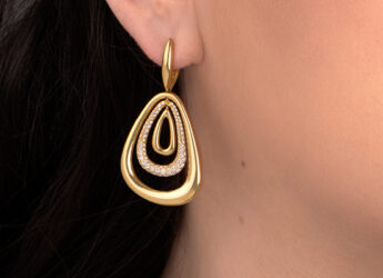 Gold Diamond Dangle Earrings