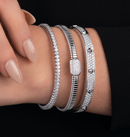 Bracelets on woman's wrist